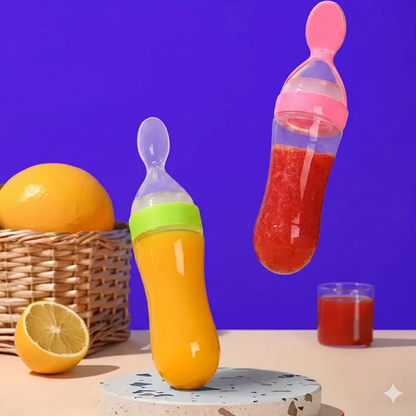 Baby Food Feeder with Silicone Spoon